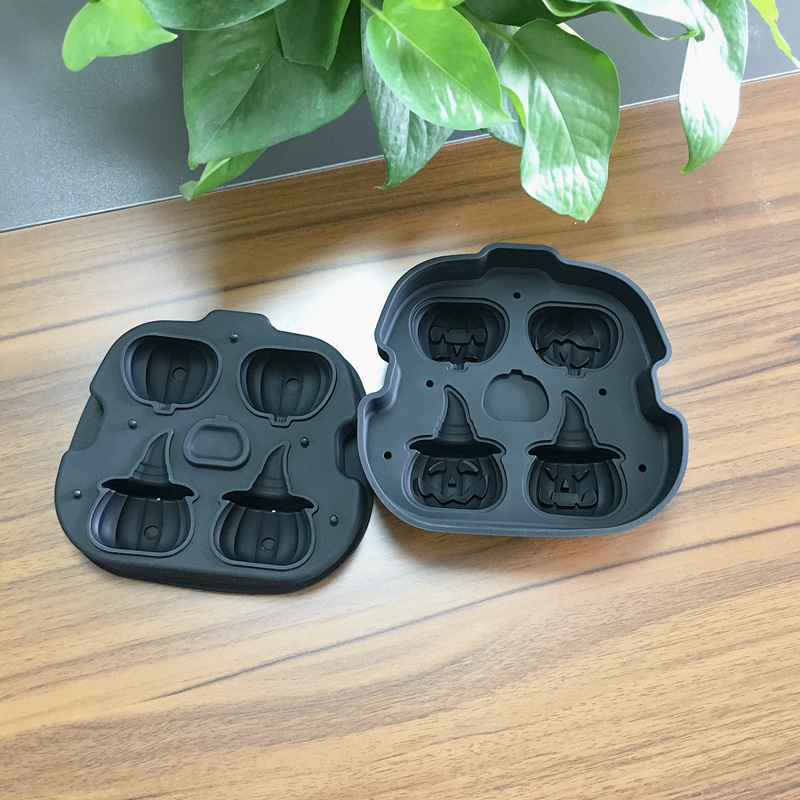 Halloween Pumpkin Silicone Ice Mold - 4 Cavity with Funnel