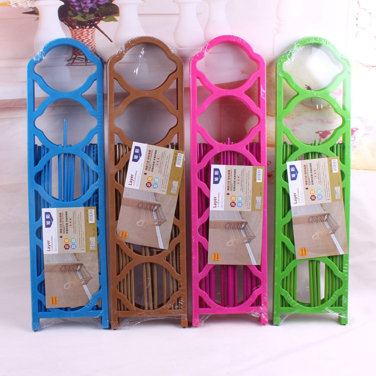 Multicolor Plastic Shoe Rack – 5-Tier Lightweight Storage Organizer for Entryway, Closet, or Dorm Room