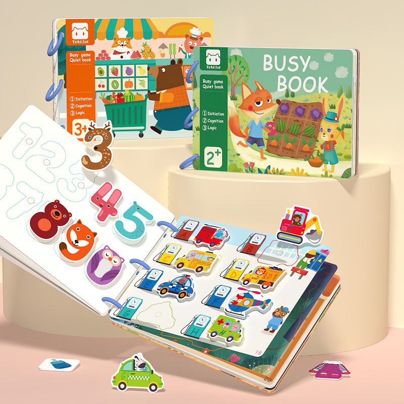 Montessori Busy Book for Toddlers – Cognitive Logic & Learning Activity Book for Kids Aged 2+