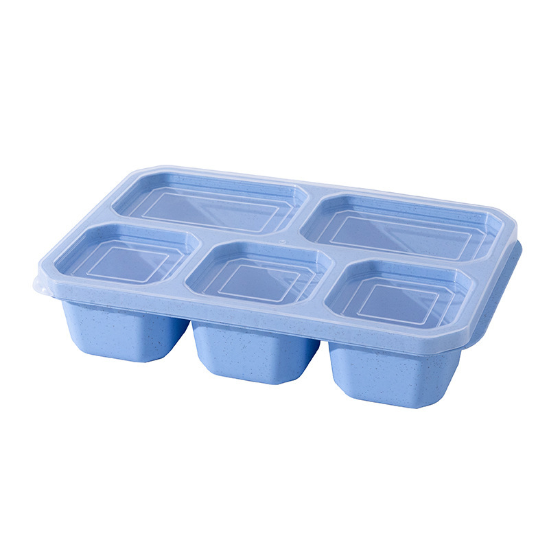 3-Compartment Snack Storage Container – Stackable Plastic Bento Lunch Box Set with Lids