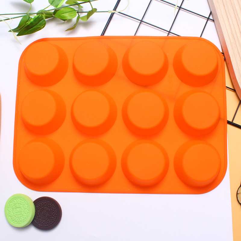 12-Cavity Silicone Muffin and Cupcake Baking Tray – Nonstick, Heat-Resistant Bakeware Set