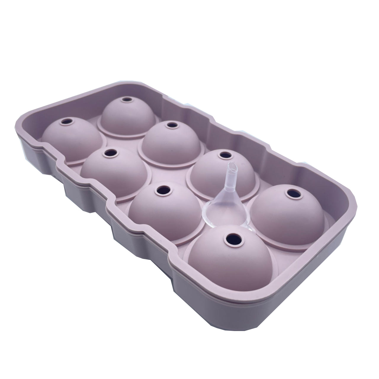 Silicone Ice Ball Mold Tray with Funnel – 6-Cavity Round Sphere Maker for Whiskey, Cocktails & Drinks