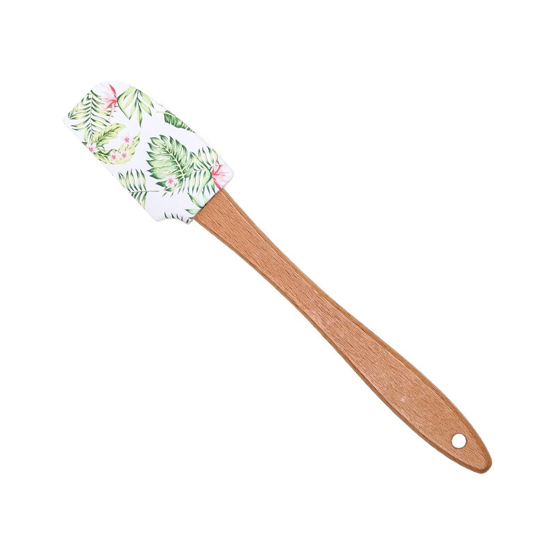 Valentine Silicone Spatula Set – Love Themed Baking Utensils with Wooden Handles