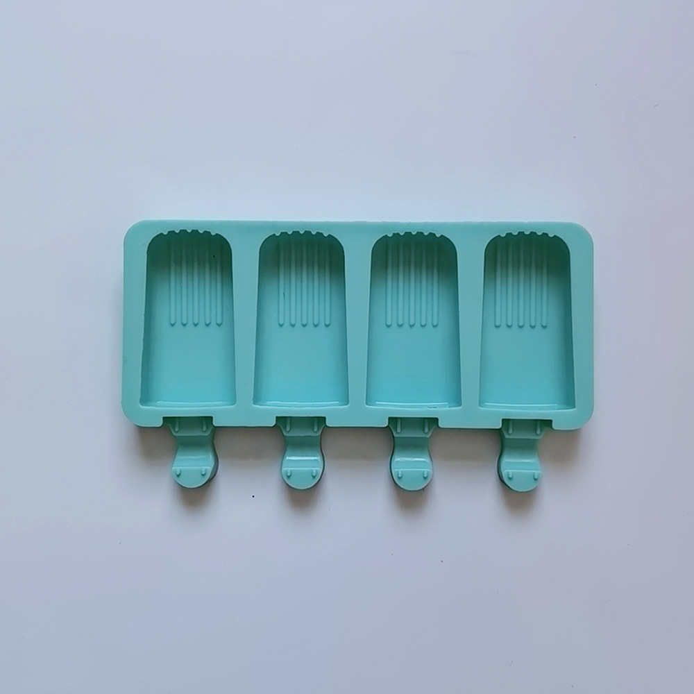4-Cavity Silicone Popsicle Mold Ice Cream Maker with Stick Holder – Reusable DIY Frozen Treats Mould