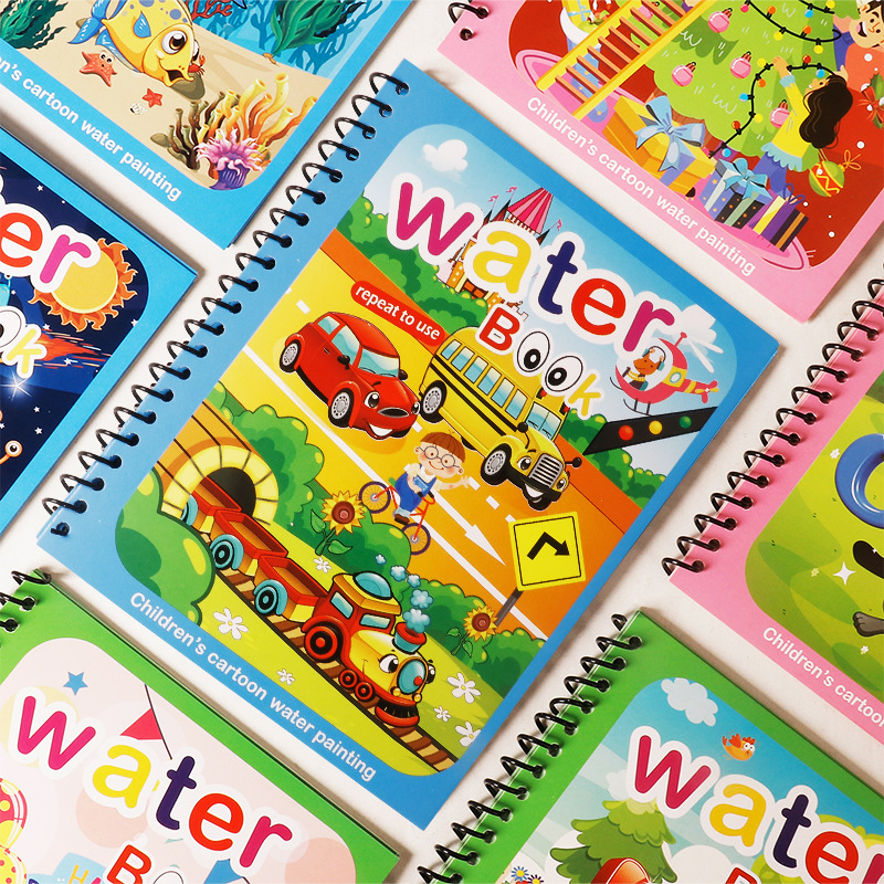 Reusable Water Drawing Book for Kids – Magic Water Painting Activity with Pen (3+ Themes)