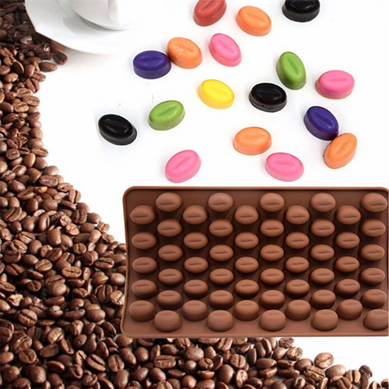 Silicone Coffee Bean Mold Tray Set – 4-Pack Non-Stick Chocolate & Candy Molds