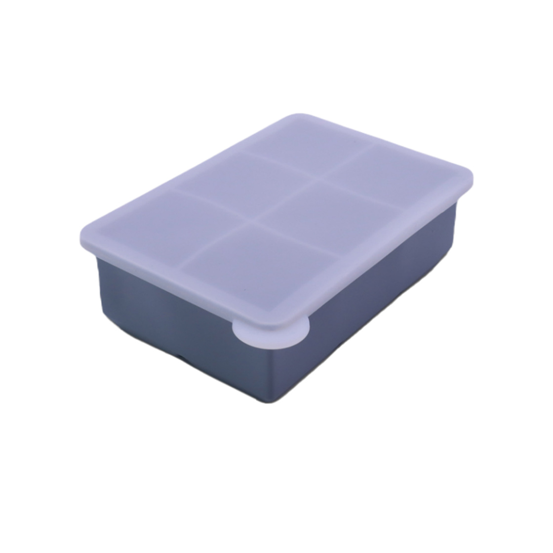 Large Silicone Ice Cube Tray with Lid – 6 Grid Whiskey Ice Mold for Cocktails & Beverages
