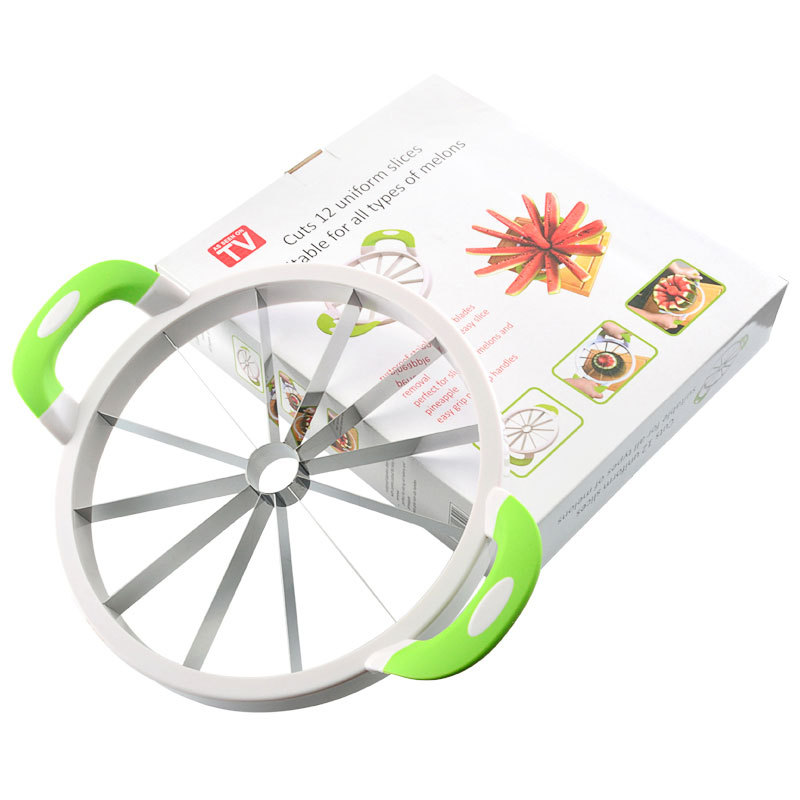 Large Apple Slicer and Fruit Cutter – 12-Blade Stainless Steel Divider with Anti-Slip Handles – Heavy-Duty Fruit Corer for Kitchen Use