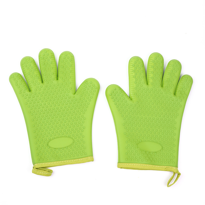 Silicone Heat Resistant Gloves – Non-Slip Waterproof Kitchen & BBQ Oven Mitts (1 Pair)