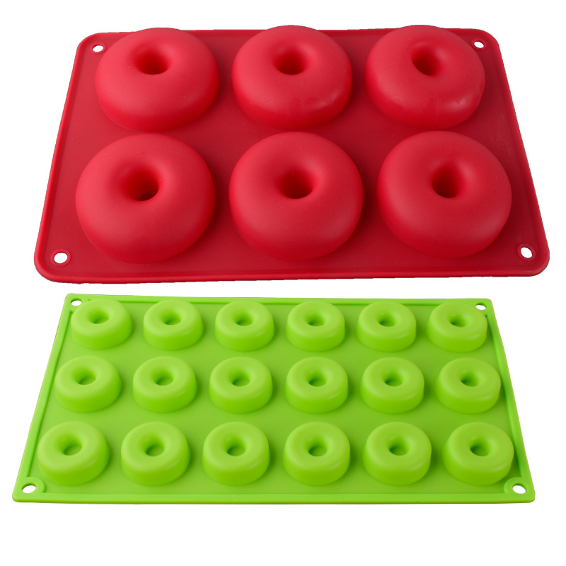 Colorful Silicone Donut Molds – Non-Stick, Flexible, 6/12/15 Cavity Baking Tray Set