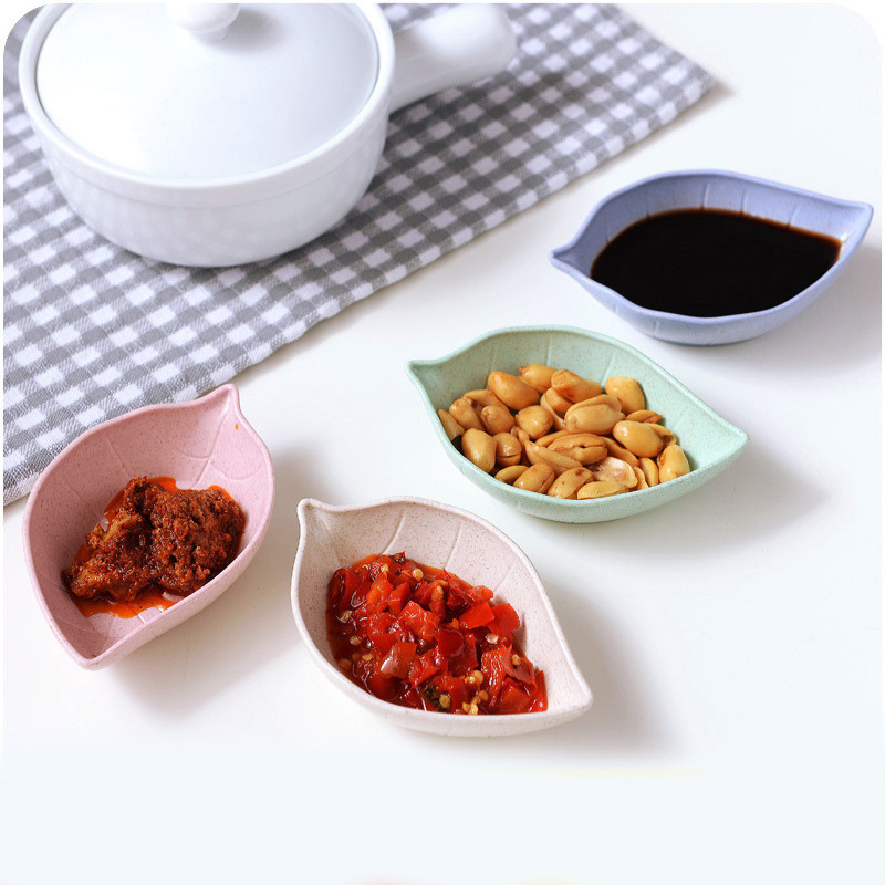 Leaf Shaped Wheat Straw Dinner Plates – Eco-Friendly Lightweight Serving Dish Set – Reusable Tableware for Kids & Adults