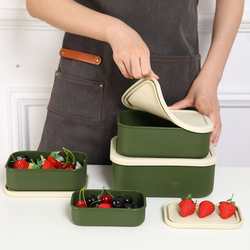 Colorful Stackable Silicone Food Storage Containers – BPA-Free Reusable Lunch Box Set (4pcs)