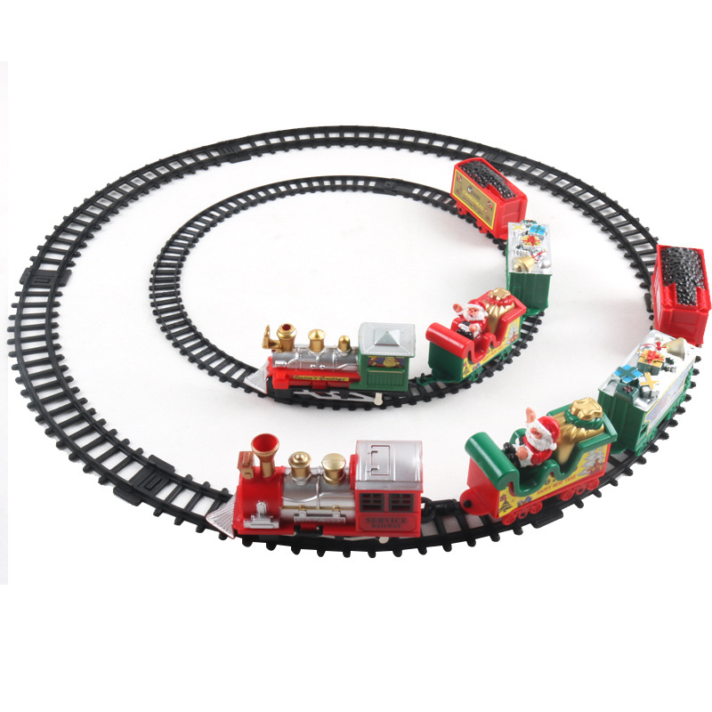 Christmas Electric Train Set with Santa – Battery Operated Toy Train with Tracks – Holiday Decoration & Kids Gift
