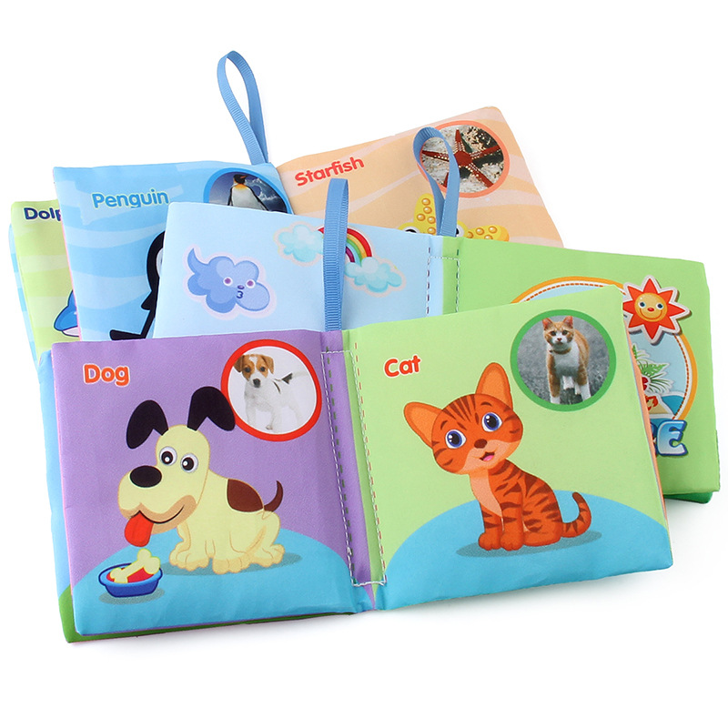 Soft Cloth Book for Babies – Washable Fabric Learning Books Set with Animals, Fruits, Vegetables & Sea World Themes