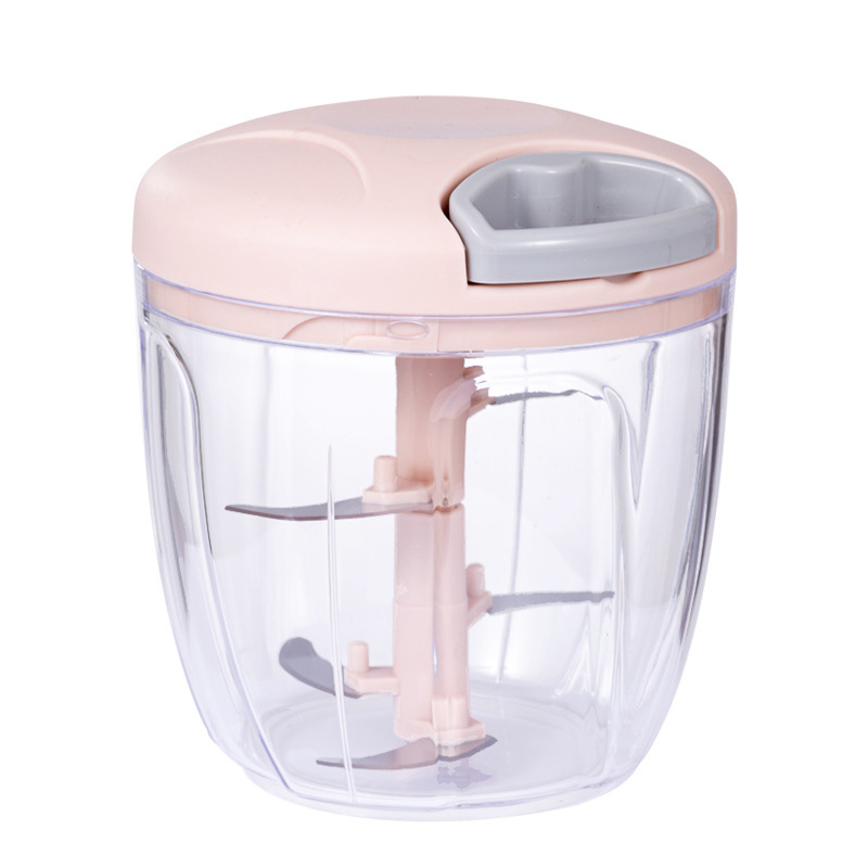 Manual Hand-Pull Food Chopper with Stainless Steel Blades – Vegetable & Fruit Cutter
