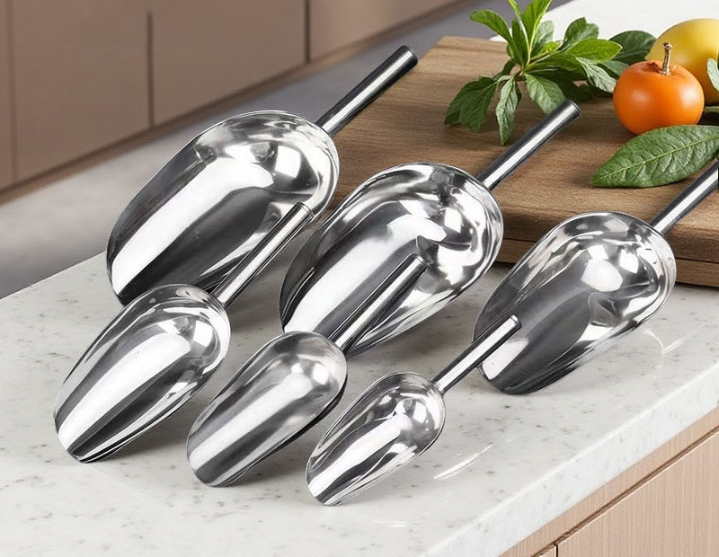 Stainless Steel Utility Scoop – Heavy Duty Ice, Flour & Food Shovel for Kitchen or Bar