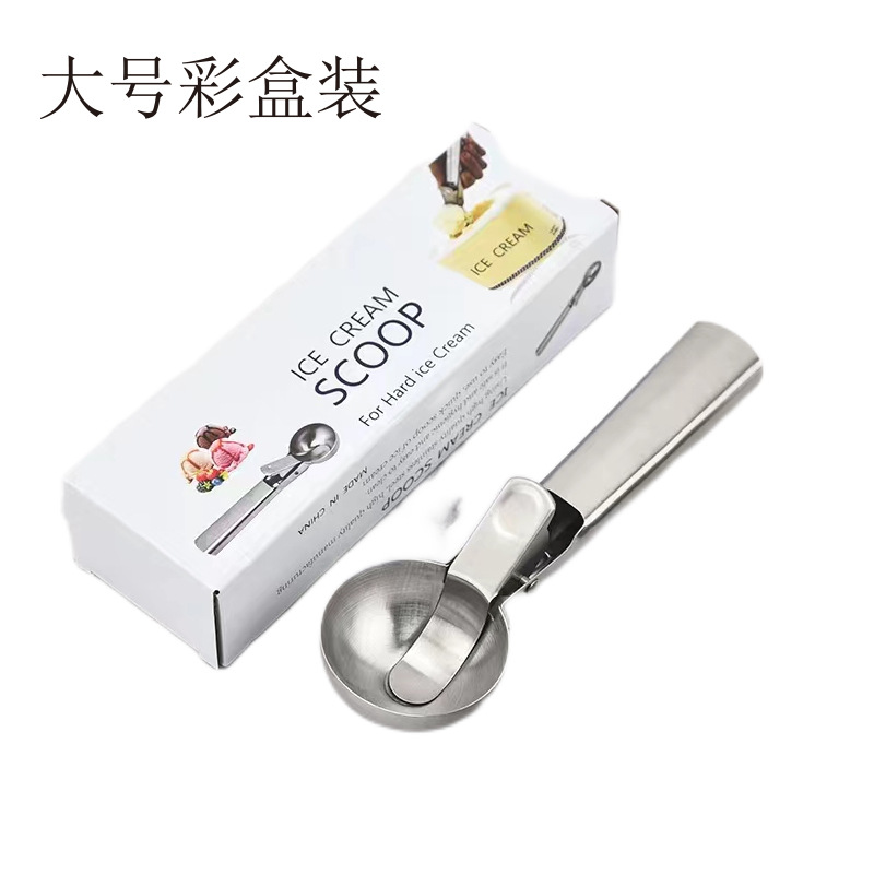 Stainless Steel Ice Cream Scoop with Trigger – Heavy-Duty Release Spoon for Hard Ice Cream