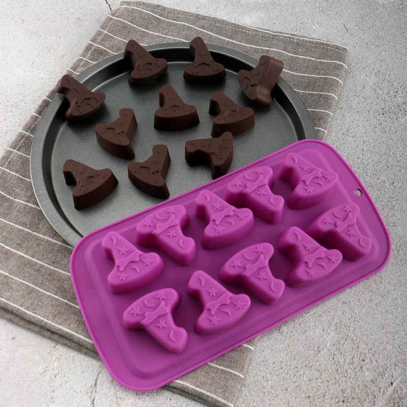 Halloween Silicone Molds – Ghost, Pumpkin, Witch Hat & Bat Shapes for Candy, Chocolate, Ice, and Baking
