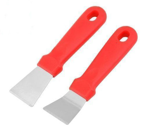 Mini Stainless Steel Kitchen Scraper Set – Grill, Griddle, and Ice Cream Cleaning Spatula