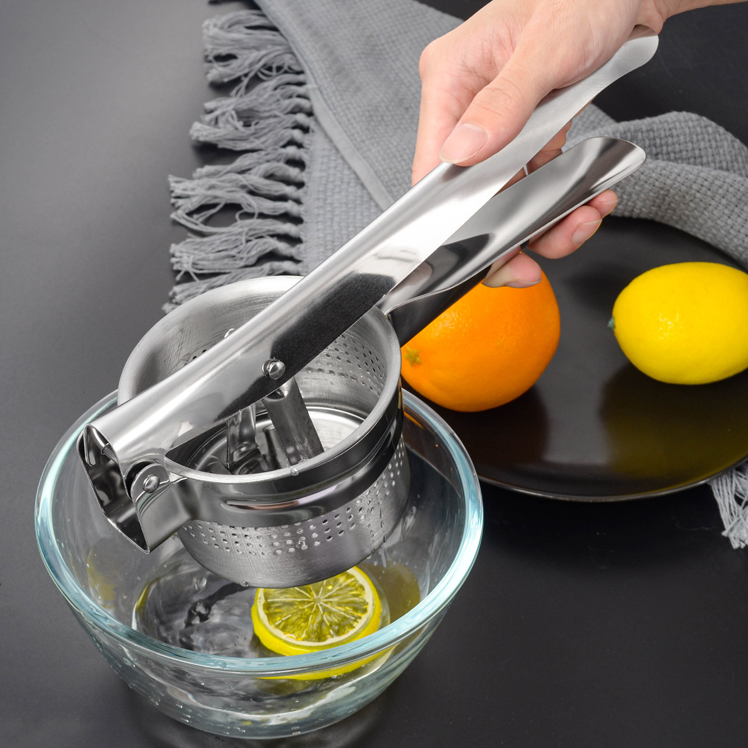 Heavy Duty Stainless Steel Manual Juicer & Potato Ricer – Multipurpose Fruit & Vegetable Press