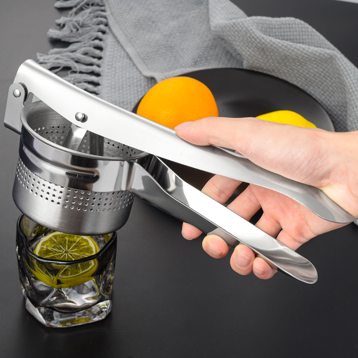Heavy Duty Stainless Steel Manual Juicer & Potato Ricer – Multipurpose Fruit & Vegetable Press