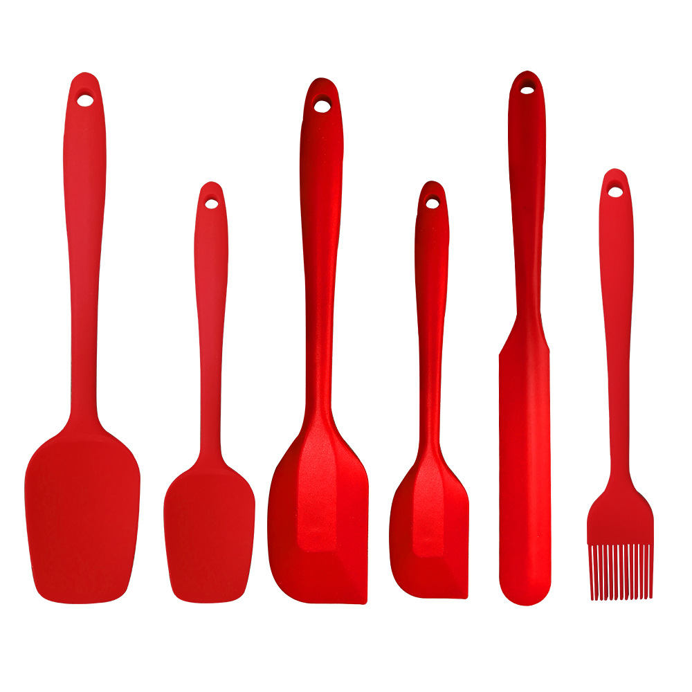 6-Piece Black Silicone Spatula and Basting Brush Set – Heat Resistant & Non-Stick Safe Kitchen Tools