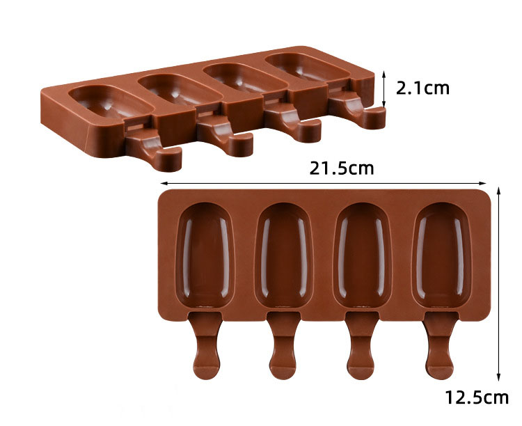 Silicone Ice Cream Mold – 3-Cavity Round Wheel Popsicle Maker for Homemade Frozen Treats