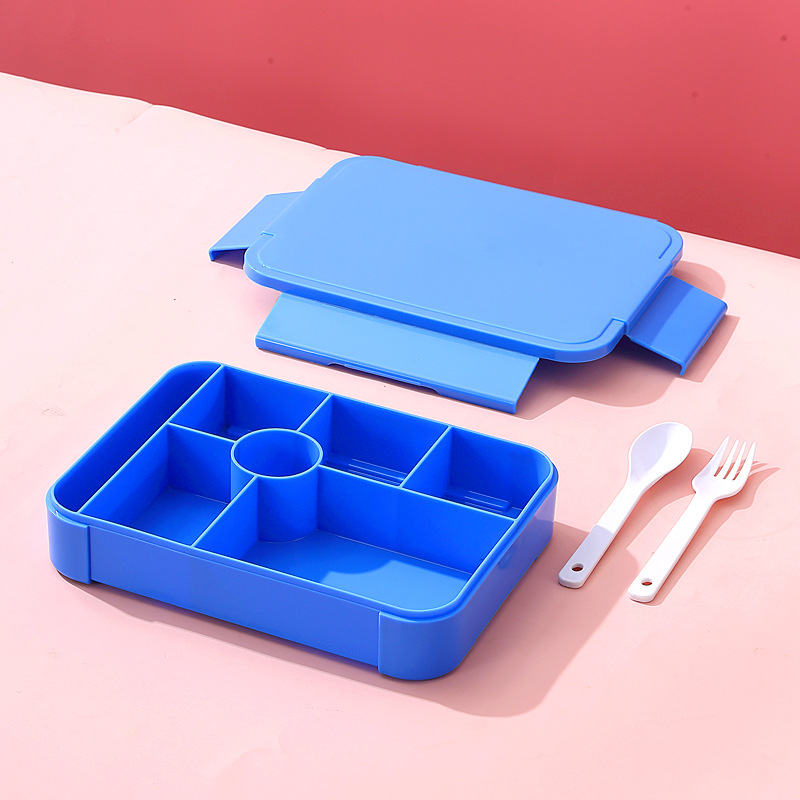 Leakproof Bento Lunch Box for Kids – 6-Compartment Food Container with Lid, BPA-Free, Portable Design