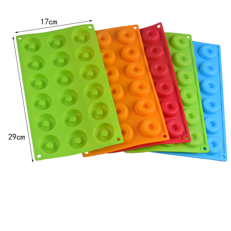 Colorful Silicone Donut Molds – Non-Stick, Flexible, 6/12/15 Cavity Baking Tray Set