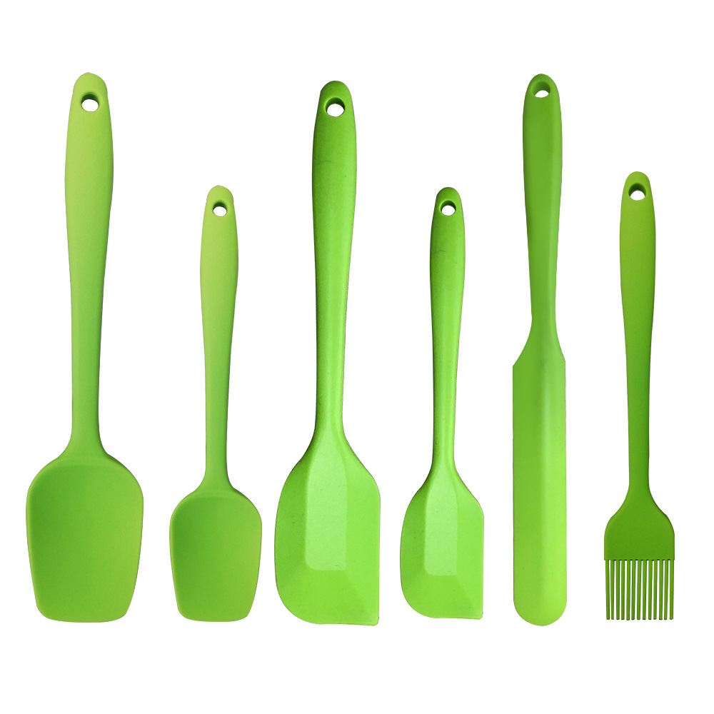 6-Piece Black Silicone Spatula and Basting Brush Set – Heat Resistant & Non-Stick Safe Kitchen Tools