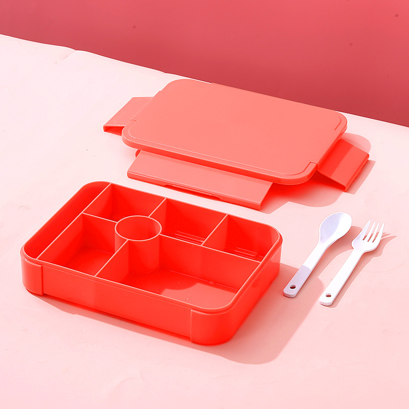 Leakproof Bento Lunch Box for Kids – 6-Compartment Food Container with Lid, BPA-Free, Portable Design