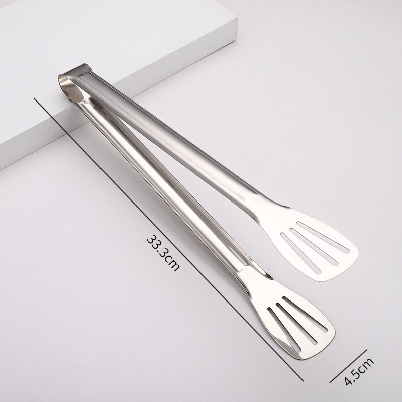 Stainless Steel Slotted Food Tongs – Heavy Duty Kitchen & BBQ Serving Tongs, Anti-Slip Grip