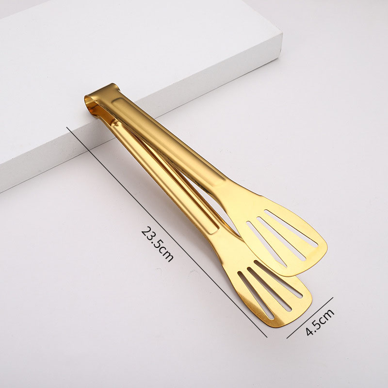 Stainless Steel Slotted Food Tongs – Heavy Duty Kitchen & BBQ Serving Tongs, Anti-Slip Grip