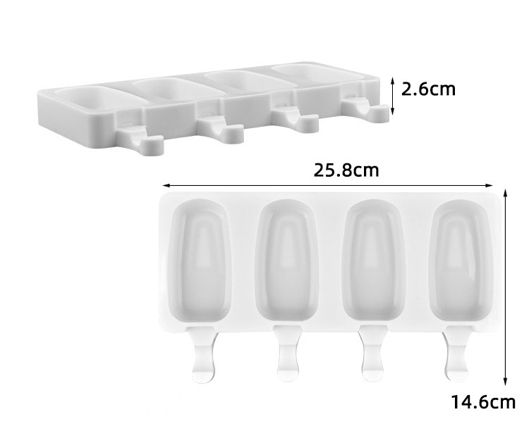 Silicone Ice Cream Mold – 3-Cavity Round Wheel Popsicle Maker for Homemade Frozen Treats