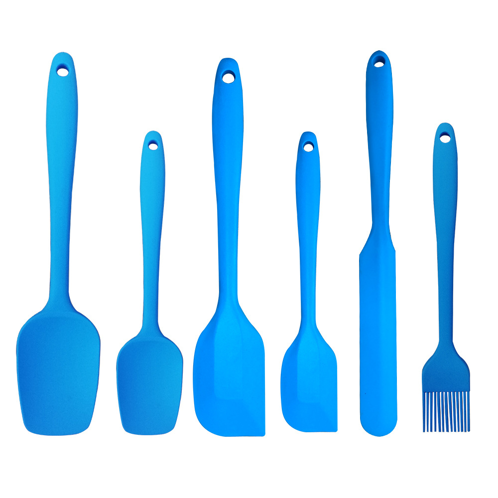 6-Piece Black Silicone Spatula and Basting Brush Set – Heat Resistant & Non-Stick Safe Kitchen Tools
