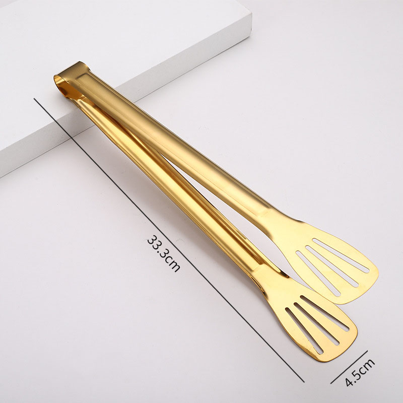 Stainless Steel Slotted Food Tongs – Heavy Duty Kitchen & BBQ Serving Tongs, Anti-Slip Grip