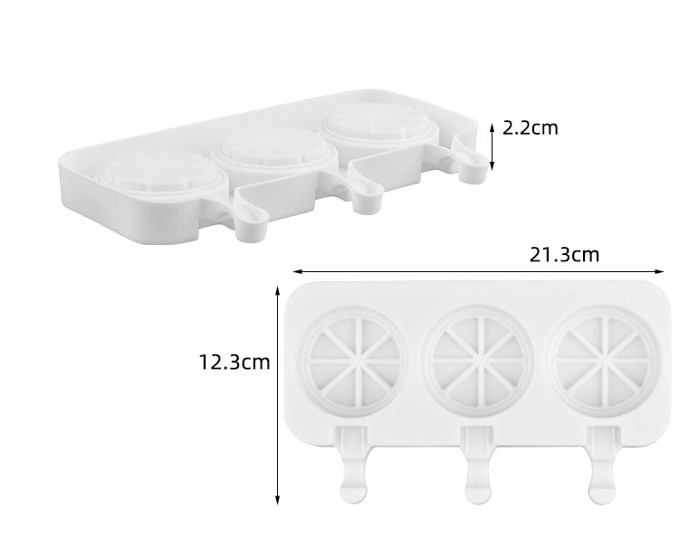 Silicone Ice Cream Mold – 3-Cavity Round Wheel Popsicle Maker for Homemade Frozen Treats