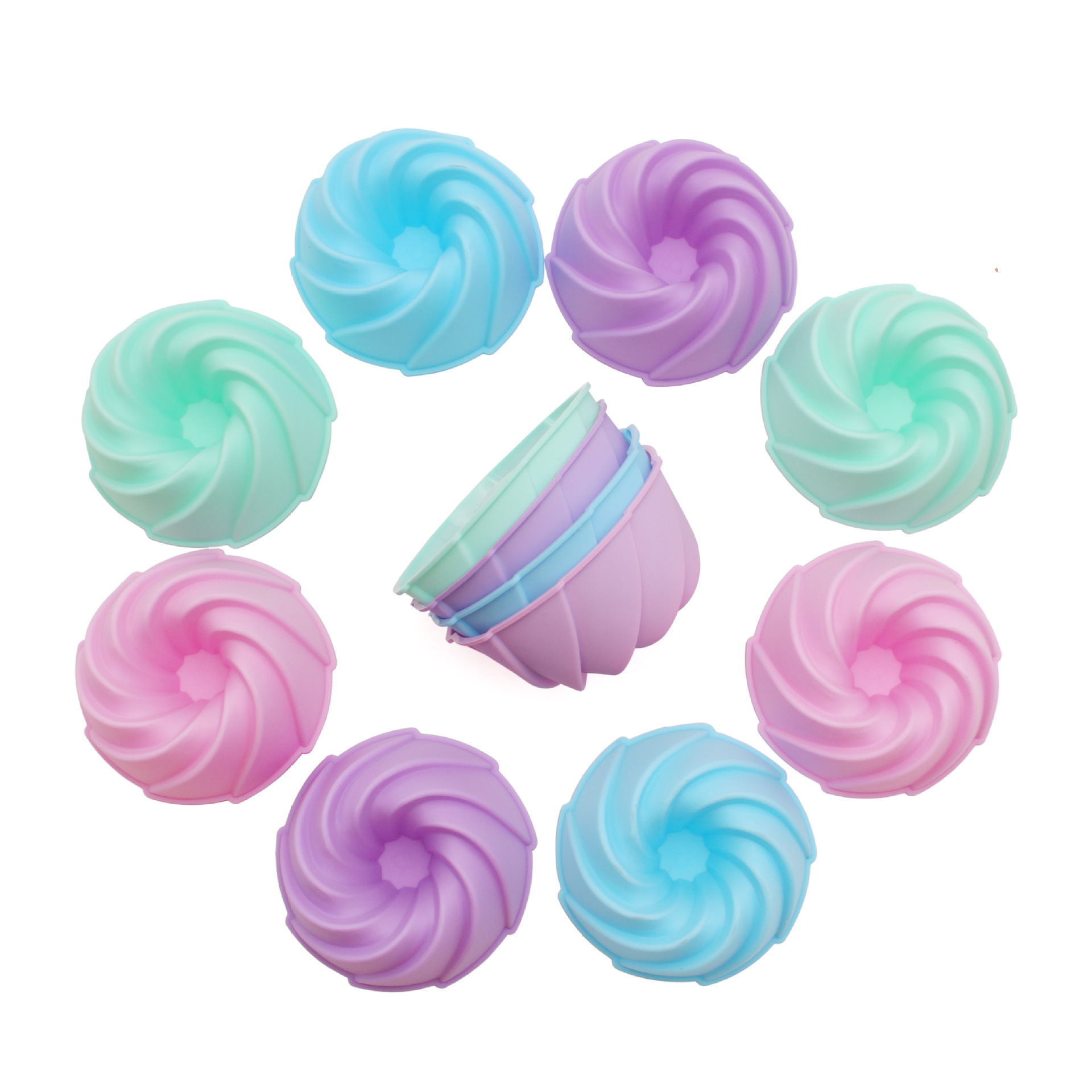 Assorted Silicone Cupcake Molds – Reusable Colorful Baking Cups in Fun Shapes