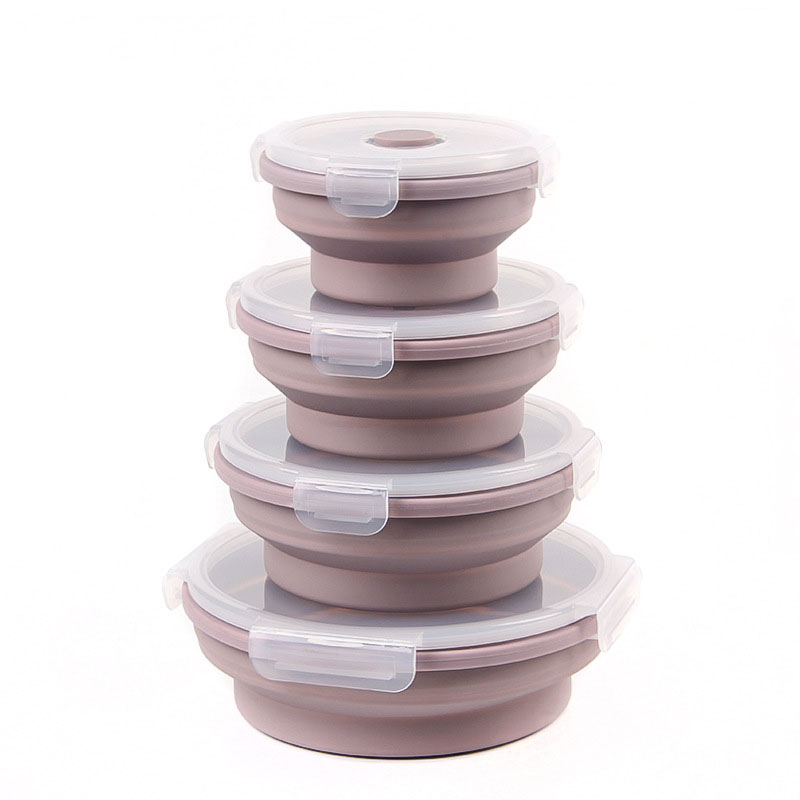 Collapsible Silicone Food Bowl Set – 3-Pack Round Airtight Lunch Containers with Vent Lids