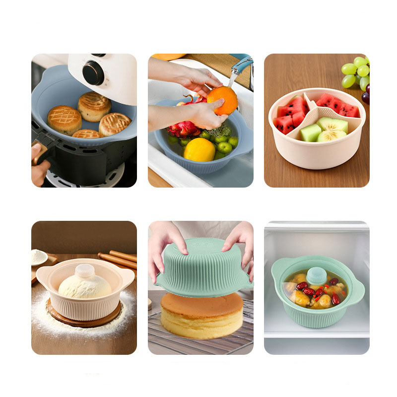 Silicone Steamer Pot with Lid – 3-Compartment Divider Design for Healthy Cooking