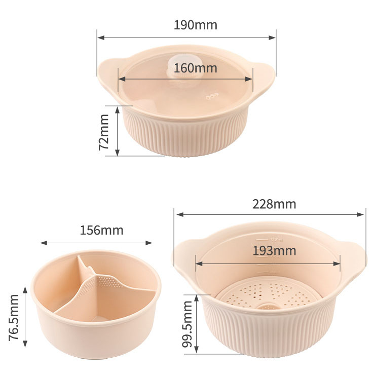 Silicone Steamer Pot with Lid – 3-Compartment Divider Design for Healthy Cooking