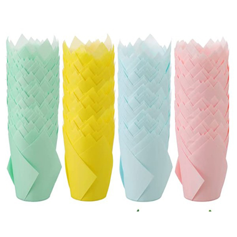 Tulip Cupcake Liners – 200pcs Muffin Baking Cups in Brown, Kraft & White