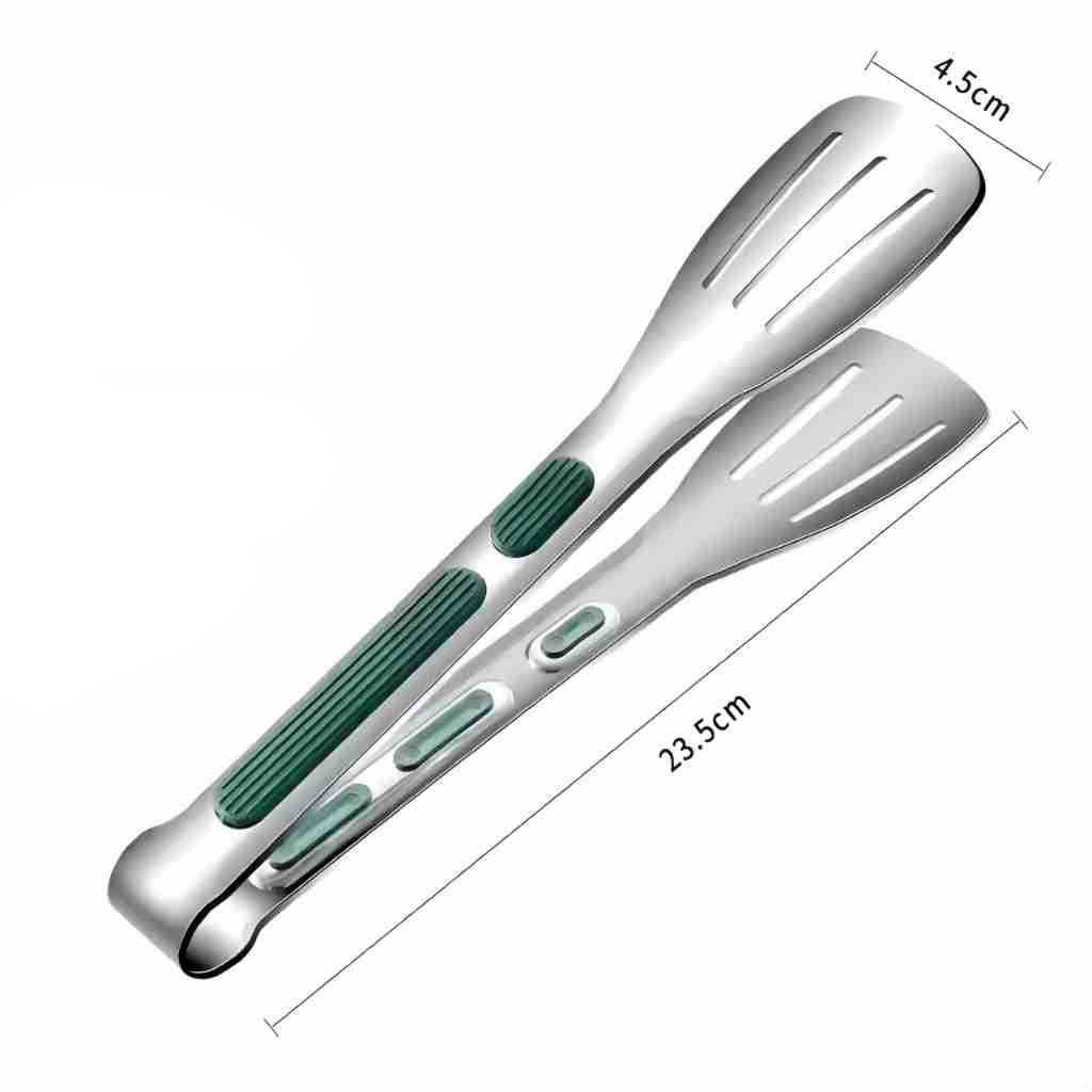 12-Inch Stainless Steel Cooking Tongs – Slotted Design for Frying & Grilling