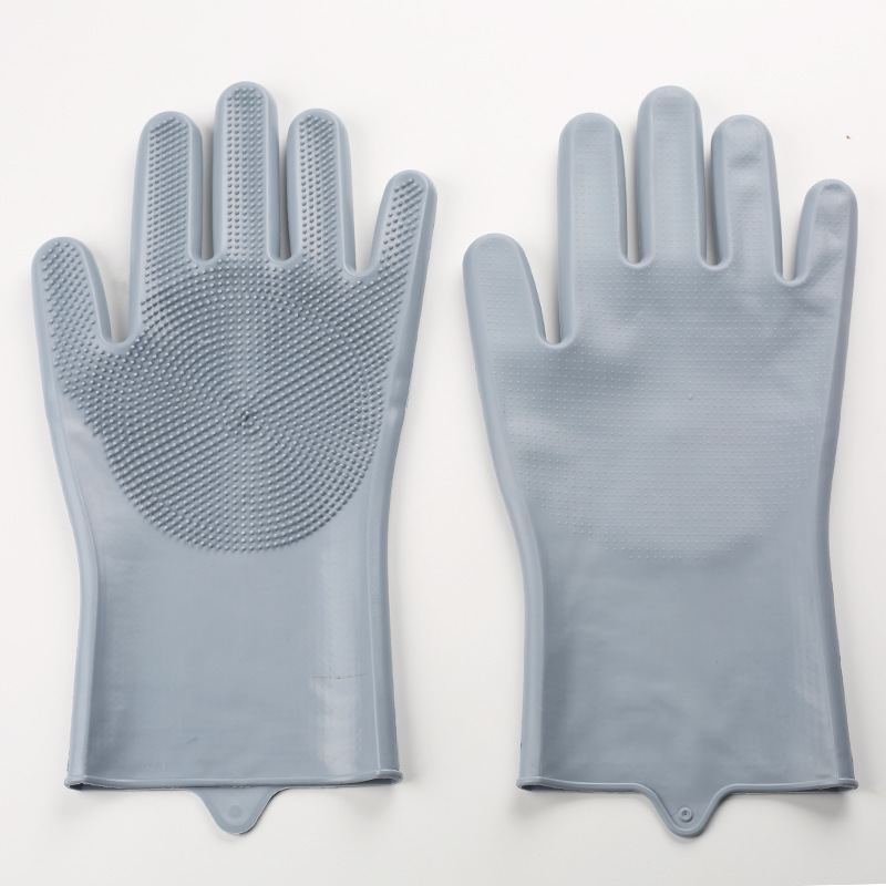 Silicone Dishwashing Gloves with Scrubber – Heat-Resistant Cleaning Gloves for Kitchen, Car, Pet & More