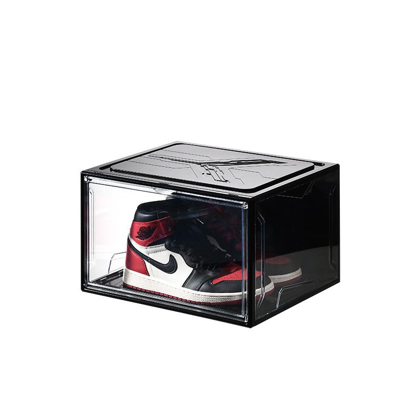Clear Drop Front Shoe Storage Box – Stackable Transparent Sneaker Display Case