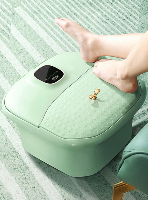 Collapsible Foot Spa Bath Tub with Massage Rollers & Cover – Portable Foldable Foot Soak Basin