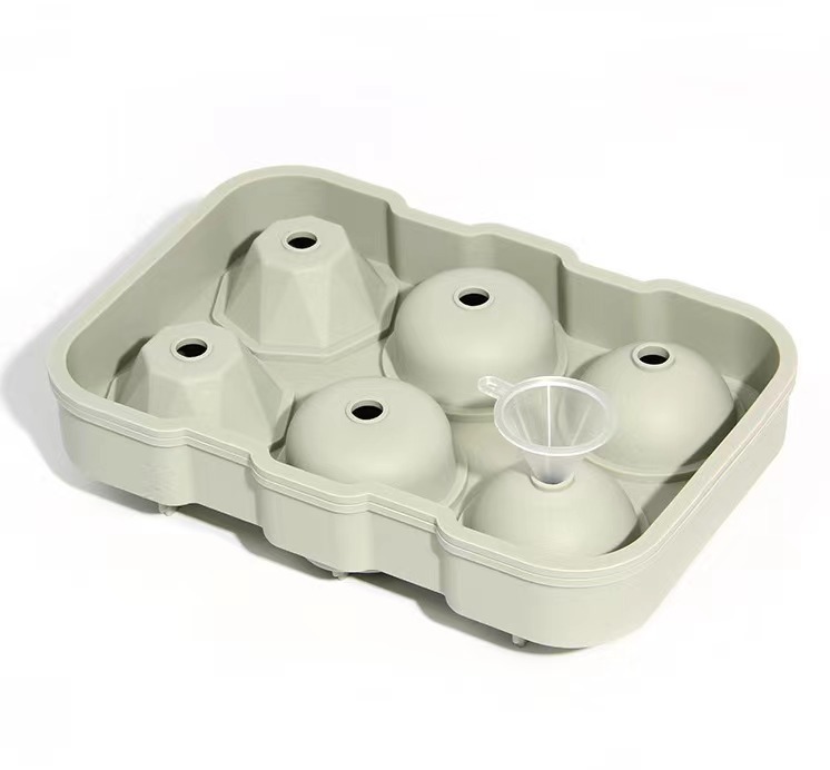 3-in-1 Silicone Ice Ball Mold – Diamond, Rose & Sphere Shapes for Whiskey & Cocktails
