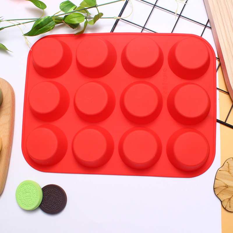 12-Cavity Silicone Muffin and Cupcake Baking Tray – Nonstick, Heat-Resistant Bakeware Set