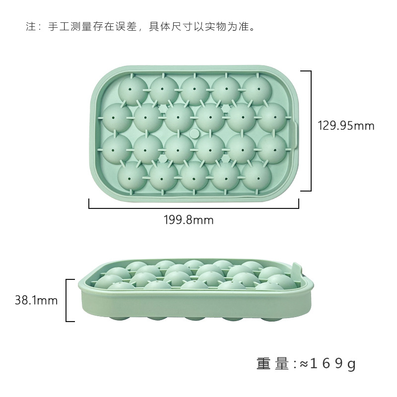 Silicone Ice Ball Tray Mold – 24-Cavity Round Ice Sphere Maker for Drinks & Cocktails