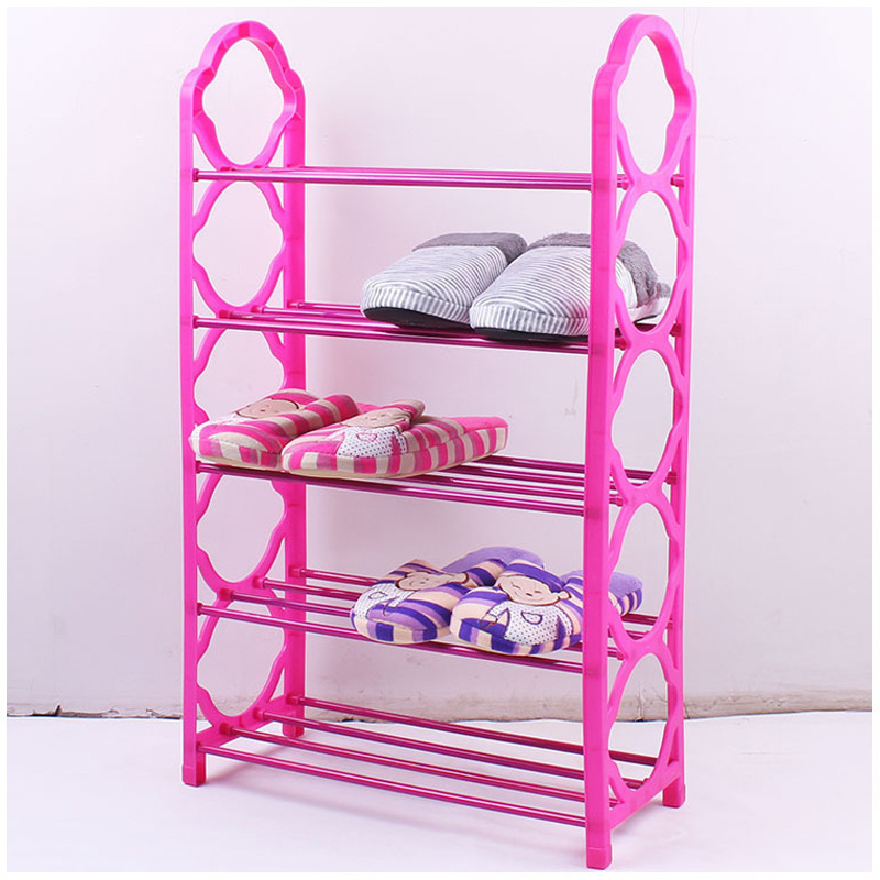 Multicolor Plastic Shoe Rack – 5-Tier Lightweight Storage Organizer for Entryway, Closet, or Dorm Room